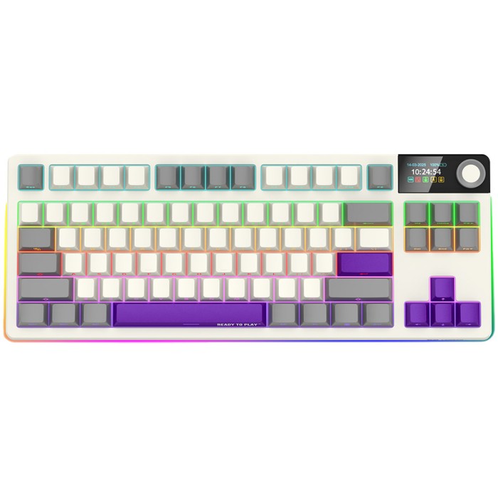 LORGAR KBP70TKLW, Wireless TKL Mechanical Gaming Keyboard Pro, Beige, EN/RU layout