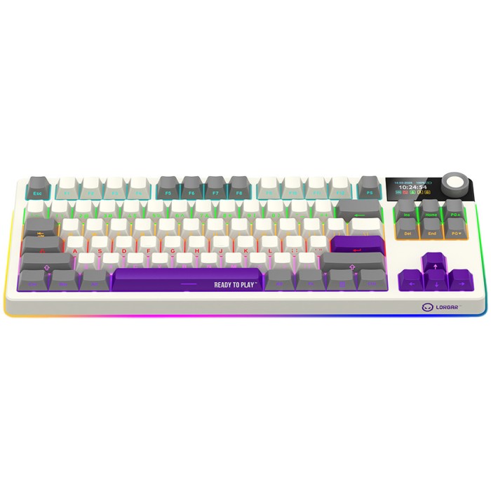 LORGAR KBP70TKLW, Wireless TKL Mechanical Gaming Keyboard Pro, Beige, EN/RU layout