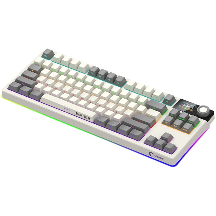 LORGAR KBP70TKLW, Wireless TKL Mechanical Gaming Keyboard Pro, Beige, EN/RU layout