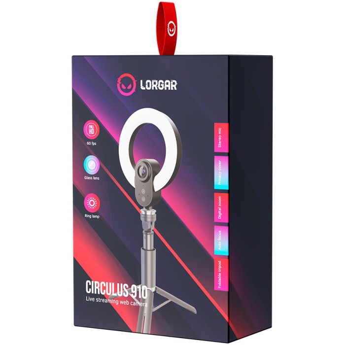 LORGAR Streaming Webcam Circulus 910 5MP Ring Light