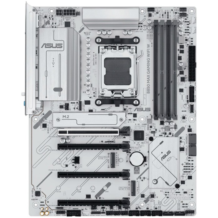 ASUS Main Board Desktop Socket AM5 AMD B850 Chipset 4 xDIMM slots,DDR5 1 x DisplayPort 1 x HDMI port 1 x PCIe 5.0 x16 slot(supports x16 mode) 1 x Wi-Fi module 3 x M.2 4 x SATA ATX Form Factor