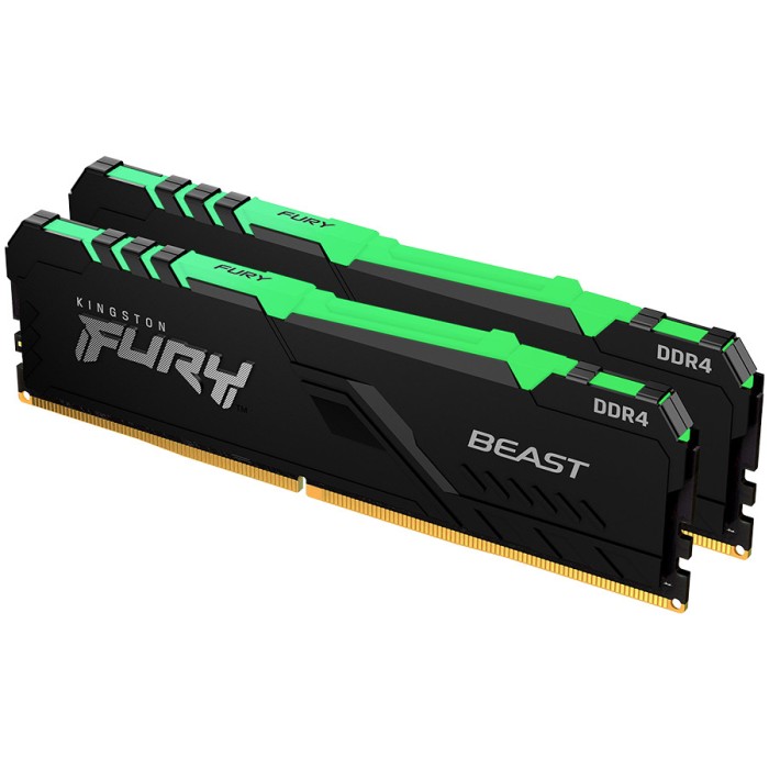 Kingston 32GB 3200MT/s DDR4 CL16 DIMM (Kit of 2) 1Gx8 FURY Beast RGB