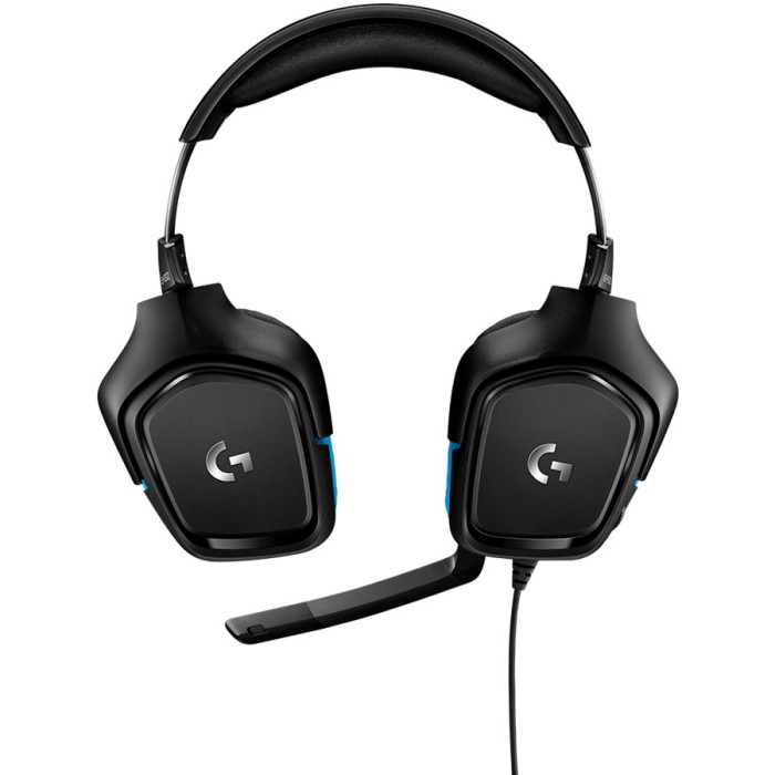 LOGITECH G432 Wired Gaming Headset 7.1 - LEATHERETTE - BLACK/BLUE - USB