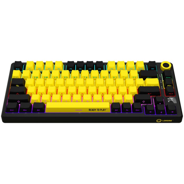 LORGAR Gaming Keyboard KBP7075W Pro Wireless 75% Yellow RU