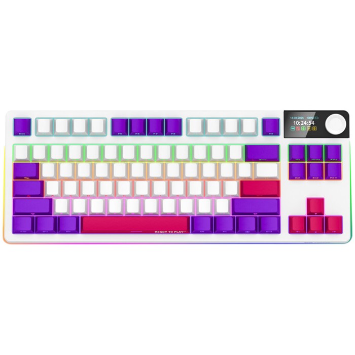 LORGAR Gaming Keyboard KBP70TKLW Pro Wireless White RU
