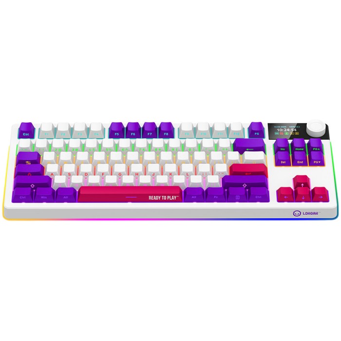 LORGAR Gaming Keyboard KBP70TKLW Pro Wireless White RU