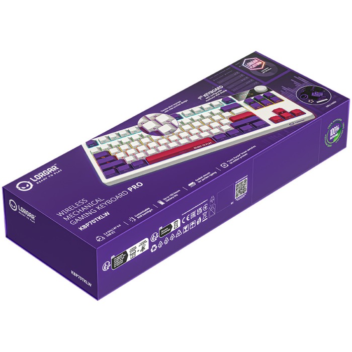 LORGAR Gaming Keyboard KBP70TKLW Pro Wireless White RU