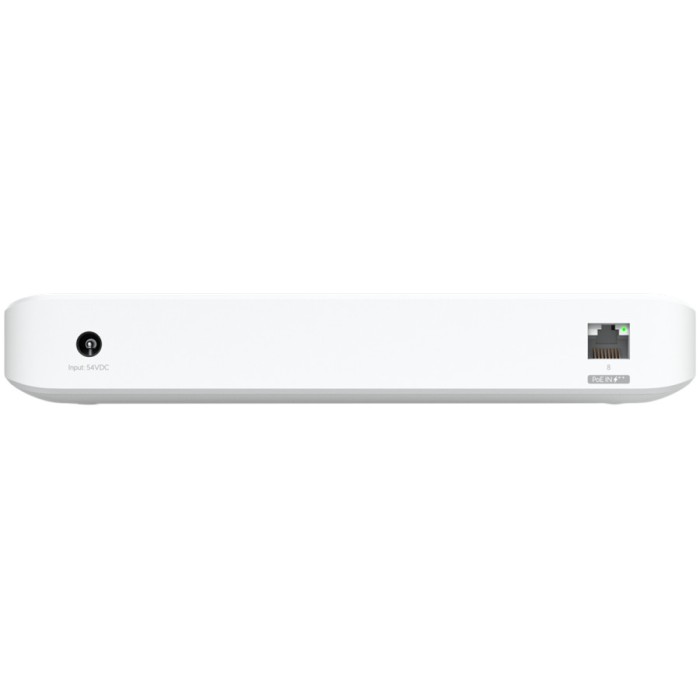 Ubiquiti USW-Ultra-210W-EU compact, Layer 2, 8-port GbE PoE switch with versatile mounting options, 7x GbE PoE+ output ports, GbE port with optional PoE++ input, 202W PoE availability with the included AC power adapter