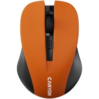 CNE-CMSW1O CANYON мышь, цвет - оранжевый, беспроводная 2.4 Гц, DPI 800/1000/1200 DPI, 3 кнопки и колесо прокрутки, прорезиненное покрытие