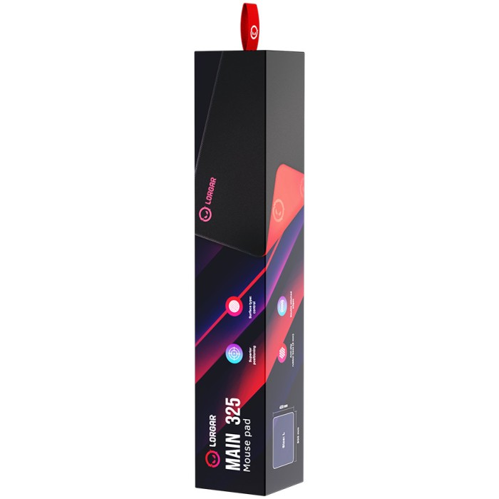 LORGAR Gaming Mouse Pad Main 325 Control Black/Red