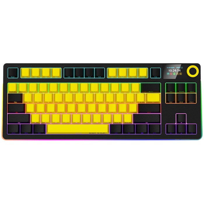 LORGAR Gaming Keyboard KBP70TKLW Pro Wireless Yellow RU