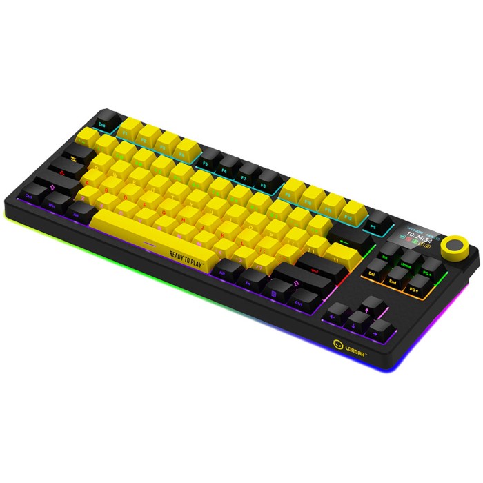 LORGAR Gaming Keyboard KBP70TKLW Pro Wireless Yellow RU