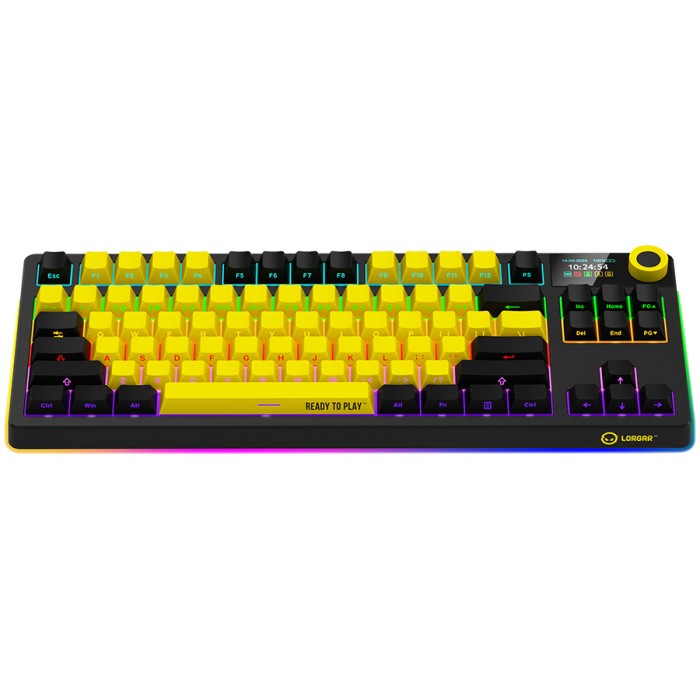LORGAR Gaming Keyboard KBP70TKLW Pro Wireless Yellow RU