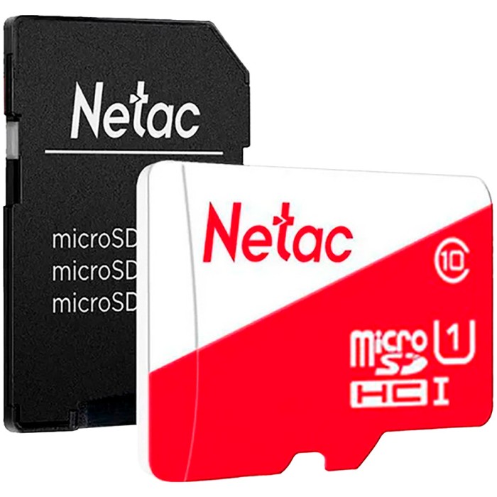 Netac P500 ECO MicroSDXC 64GB U1/C10, retail pack with SD Adapter