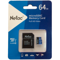 Netac MicroSD card P500 Standard 64GB, retail version w/SD adapter