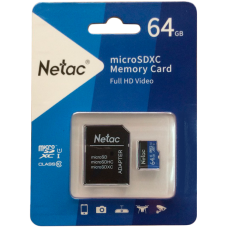 Netac MicroSD card P500 Standard 64GB, retail version w/SD adapter