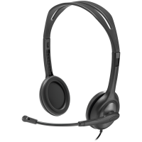 LOGITECH H111 Corded Stereo Headset - BLACK - 3.5 MM