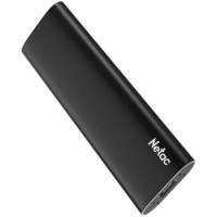 Netac Z SLIM Black USB 3.2 Gen 2 Type-C External SSD 500GB, R/W up to 550MB/480MB/s,with USB-C to USB-A cable and USB-A to USB-C adapter