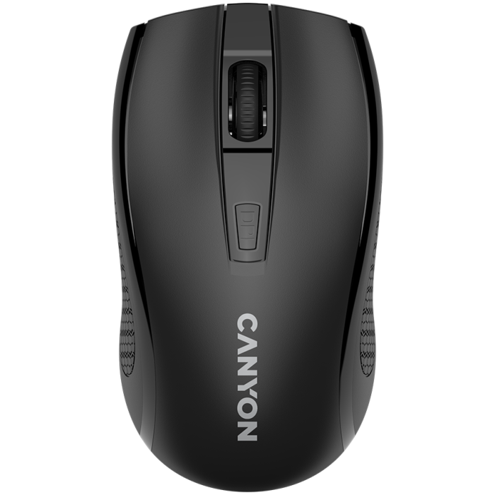 CANYON MW-7, 2.4Ghz wireless mouse, 4 buttons, DPI 800/1200/1600, with 1 AA battery ,size 110*60*37mm,58g,black