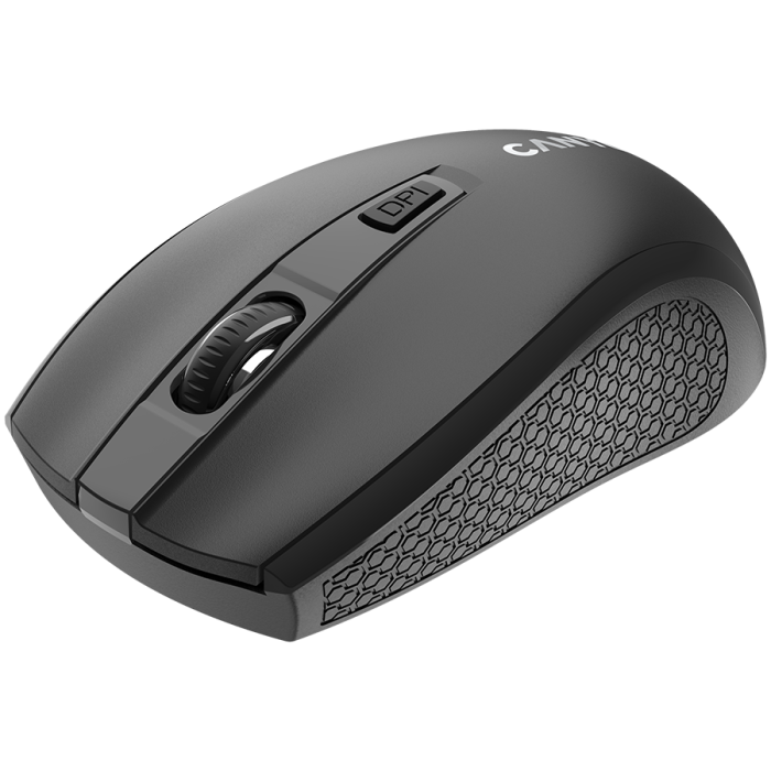 CANYON MW-7, 2.4Ghz wireless mouse, 4 buttons, DPI 800/1200/1600, with 1 AA battery ,size 110*60*37mm,58g,black