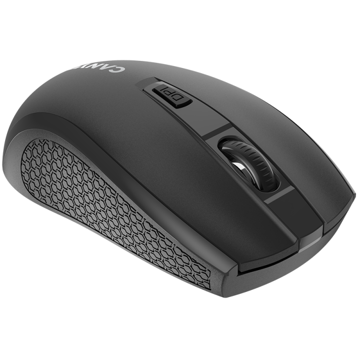 CANYON MW-7, 2.4Ghz wireless mouse, 4 buttons, DPI 800/1200/1600, with 1 AA battery ,size 110*60*37mm,58g,black