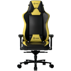 LORGAR Base 311, Gaming chair, PU eco-leather, 1.8 mm metal frame, multiblock mechanism, 4D armrests, 5 Star aluminium base, Class-4 gas lift, 75mm PU casters, Black + yellow