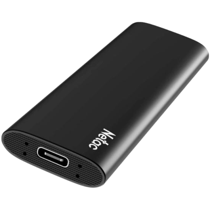 Netac Z SLIM Black USB 3.2 Gen 2 Type-C External SSD 250GB, R/W up to 550MB/480MB/s,with USB-C to USB-A cable and USB-A to USB-C adapter