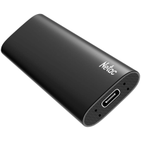 Netac Z SLIM Black USB 3.2 Gen 2 Type-C External SSD 128GB, R/W up to 510MB/440MB/s,with USB-C to USB-A cable and USB-A to USB-C adapter