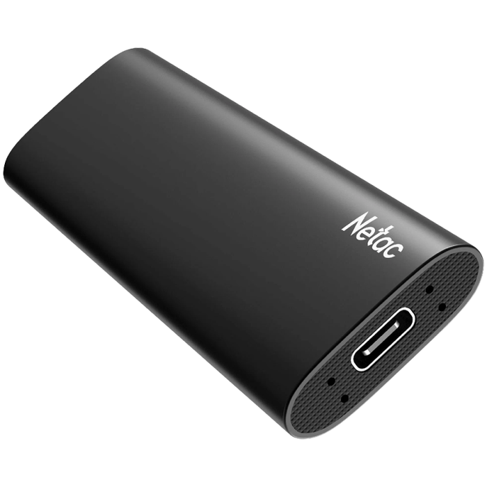 Netac Z SLIM Black USB 3.2 Gen 2 Type-C External SSD 128GB, R/W up to 510MB/440MB/s,with USB-C to USB-A cable and USB-A to USB-C adapter