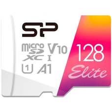 SILICON POWER Elite Colorful  128GB microSD,  V10, U1, A1  Read speeds up to 100 MB/s  with adapter