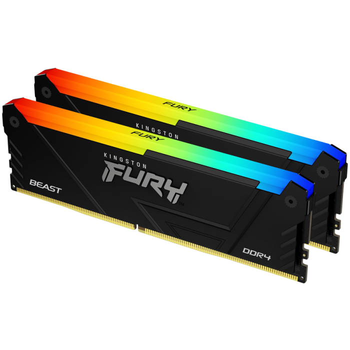 Kingston 32GB 3200MT/s DDR4 CL16 DIMM (Kit of 2) FURY Beast RGB
