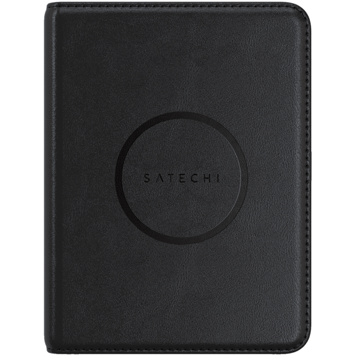 SATECHI Vegan-Leather Passport Cover w/ Find My (Black)
