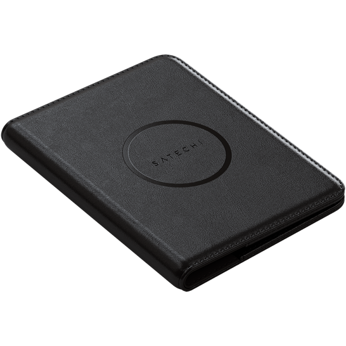 SATECHI Vegan-Leather Passport Cover w/ Find My (Black)