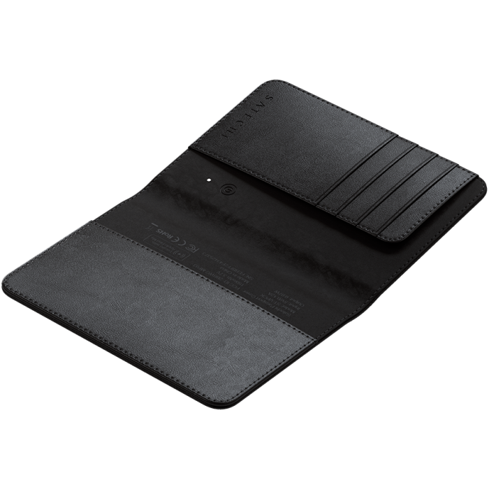 SATECHI Vegan-Leather Passport Cover w/ Find My (Black)