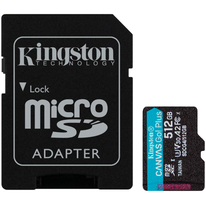 Карта памяти Kingston SDCG4/512GB Canvas Go Plus A2 U3 V30 512GB