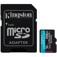 Kingston 256GB microSDXC Canvas Go Plus Gen4 200MB/s A2 U3 V30 Card + Adapter