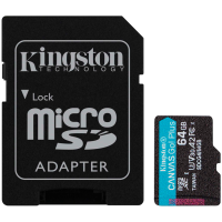 Карта памяти Kingston SDCG4/64GB Canvas Go Plus A2 U3 V30 64GB