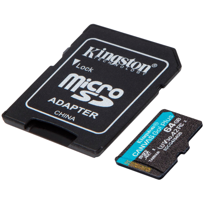 Карта памяти Kingston SDCG4/64GB Canvas Go Plus A2 U3 V30 64GB
