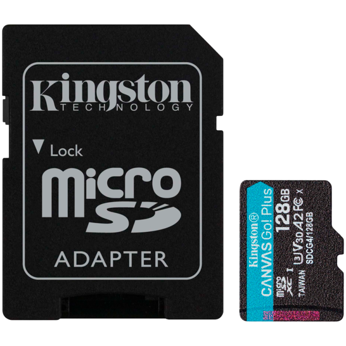 Карта памяти Kingston SDCG4/128GB Canvas Go Plus A2 U3 V30 128GB