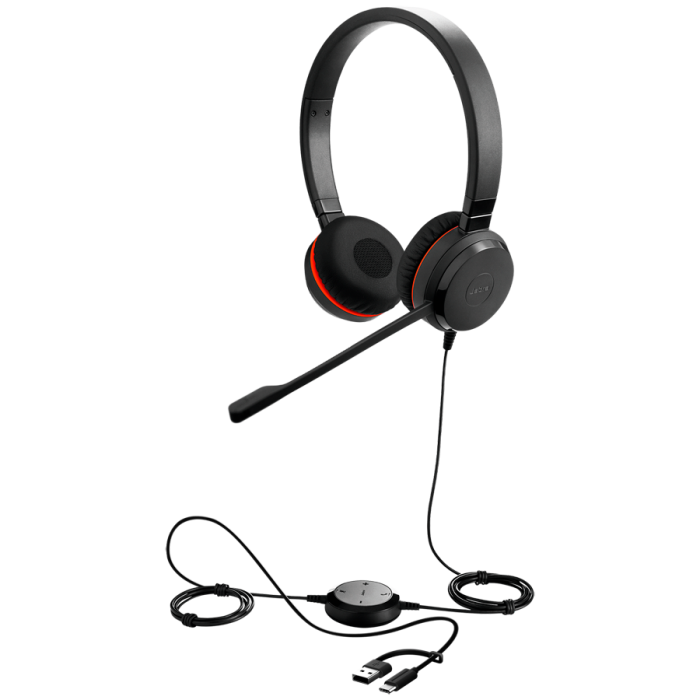 Гарнитура Jabra EVOLVE 20 Stereo MS USB C/A adapter