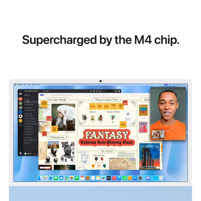 24-inch iMac with Retina 4.5K display: Apple M4 chip with 8‑core CPU and 8‑core GPU, 16GB, 256GB SSD - Blue,Model A3247