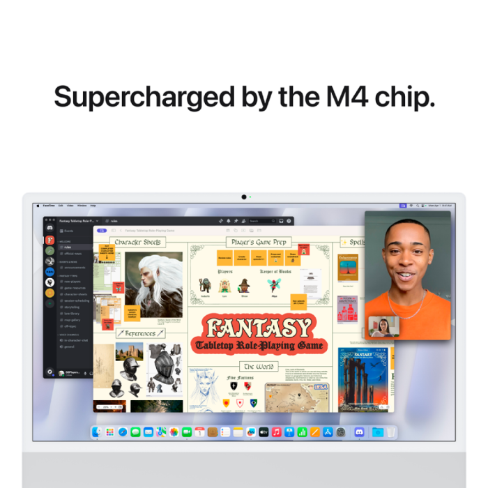 24-inch iMac with Retina 4.5K display: Apple M4 chip with 8‑core CPU and 8‑core GPU, 16GB, 256GB SSD - Silver,Model A3247