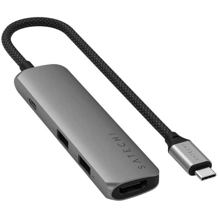 SATECHI 4-in-1 USB-C Slim Multiport Adapter 4K (Space Grey)