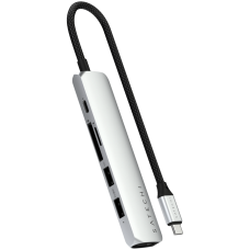 SATECHI 6-in-1 USB-C Slim Multiport Adapter (Silver)