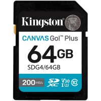 Карта памяти Kingston SDG4/64GB Canvas Go Plus Gen4 C10 UHS-I U3 V30 64GB