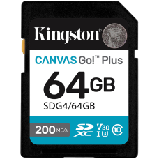 Карта памяти Kingston SDG4/64GB Canvas Go Plus Gen4 C10 UHS-I U3 V30 64GB