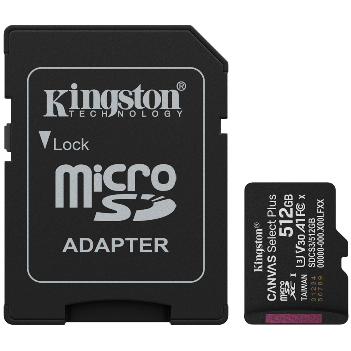 Карта памяти Kingston SDCS3/512GB Canvas Select Plus A1 U3 V30 512GB