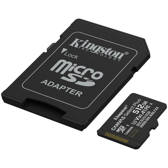 Карта памяти Kingston SDCS3/512GB Canvas Select Plus A1 U3 V30 512GB