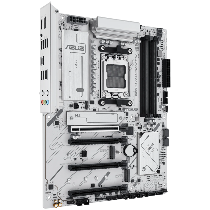 ASUS Main Board Desktop Socket AM5 AMD B850 Chipset 4 xDIMM slots,DDR5 1 x DisplayPort 1 x HDMI port 1 x PCIe 5.0 x16 slot(supports x16 mode) 1 x Wi-Fi module 3 x M.2 4 x SATA ATX Form Factor