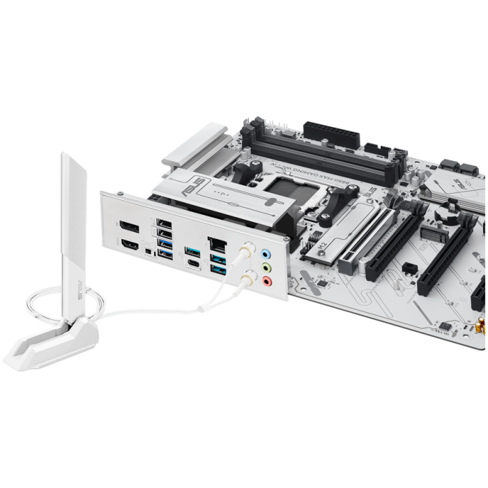 ASUS Main Board Desktop Socket AM5 AMD B850 Chipset 4 xDIMM slots,DDR5 1 x DisplayPort 1 x HDMI port 1 x PCIe 5.0 x16 slot(supports x16 mode) 1 x Wi-Fi module 3 x M.2 4 x SATA ATX Form Factor